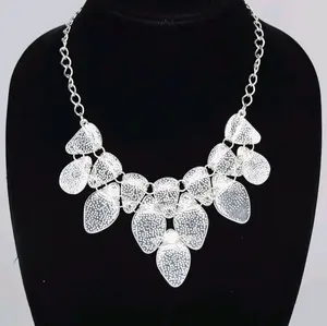 INC International Concepts Wavy/Hammered Shiny Statement Bib Necklace