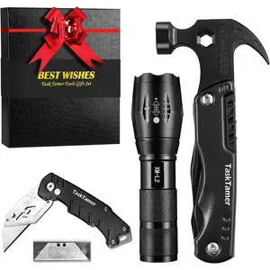 Multitools For Men, Multi tool Gift Set with 3 tiems Multi-tool, Knife, LED Flashlight, EDC Toolbox for Car, Gifts Set For Father Husband for Christmas Birthday