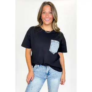 Cool Impression Denim Pocket Relaxed Tee - FINAL SALE