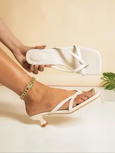 Women's Fashionable Toe Thong Sandals, Toe Loop Sandal, Elegant Solid Color High Heel Sandals for Party, Daily Clothing Decor for Women & Girls, Walking Shoes, Elegant Minimalist Sandals
