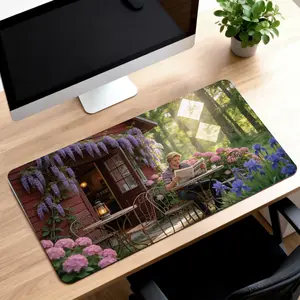 LIVEKEY Large 80x40cm Extended Mouse Pad (4080) - Vibrant Garden Scene Design, Stitched Edges, Non-Slip Base, Premium Desk Mousepad for Gaming, Work | Gaming Mouse Pads