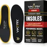 VKTRY Gold Cleated Athletic Sport Performance Insoles - 100% Carbon Fiber, Aerospace C.F. Core, Durable Insert, Natural Foot Fit, Steady Support & Stabilizing Soccer Insoles & Heel Liners