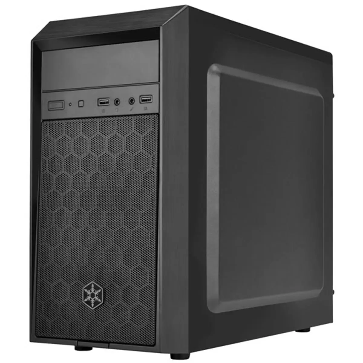 212 MAIN Computer Case - Desktop Computer Enclosure with Micro-ATX/Mini-ITX Mother Board Compatibility, Steel Frame, Faux Brushed Aluminum Finish, Upgraded Cooling Layout, Mesh Panels, Dual Fans, GPU Support, Storage Bay, USB 3.0, Supports All Components