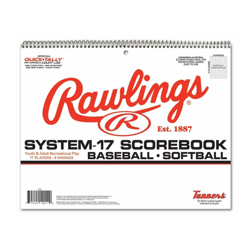 Rawlings Official System-17 Baseball & Softball Scorebook (9 Innings, 17 Players) Rawlings