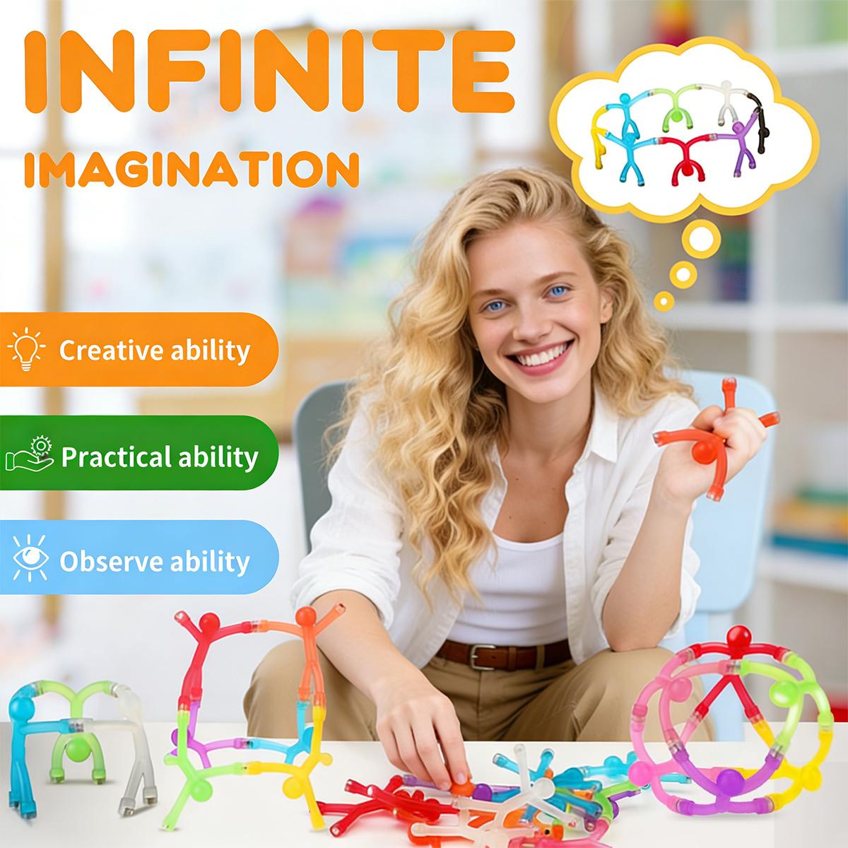 10/20Pack Magnetic People Figures Toys Humanoid Magnetic Man Fidget Toy Novelty Fidget Gift for Kids Adults Rubber Magnet Men Toy Magnets Funny Toys for All Age Travel Desk & Classroom