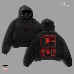 Retro Vintage Akatsuki T-Shirt & Hoodie – Acid Washed Anime Graphic Tee, Naruto Akatsuki Aesthetic Clothing, Oversized Streetwear, Heavy Cotton Unisex Fan Merch Gift