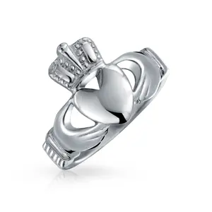 Friendship Couples Promise Celtic Heart Claddagh Ring Stainless Steel