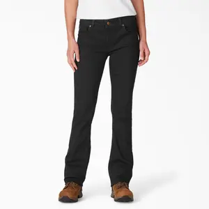 Dickies Women's Perfect Shape Bootcut Jeans, Rinsed Black (RBK), 10RG,10