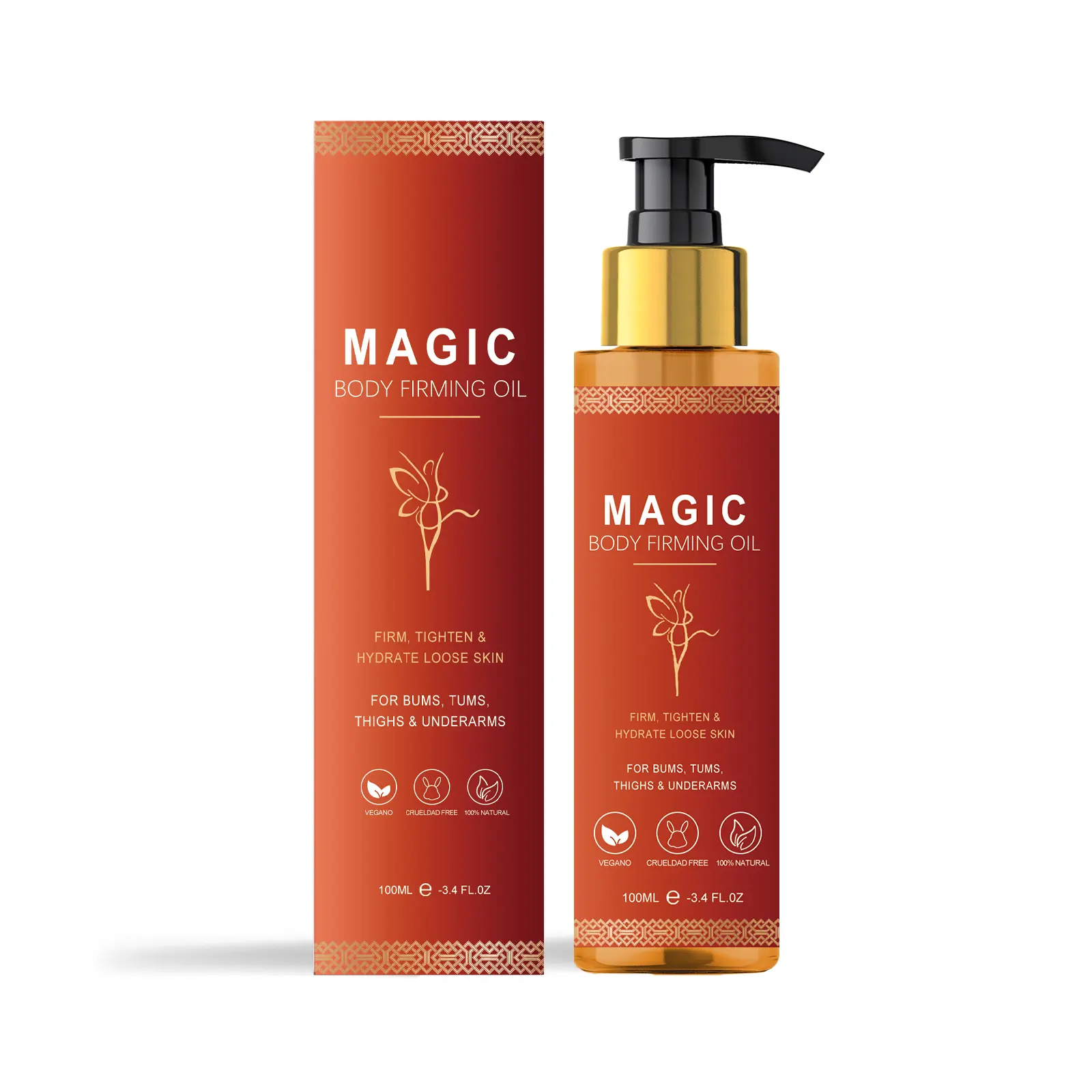 Body Oil, 3.4 FL OZ, After Shower Body Oil For Women, Hydrating Skin Care For Full Body That Plumps, Tightens, & Firms Skin With Natural Ingredients,