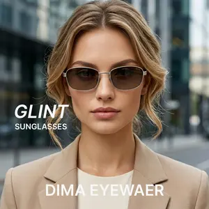 DIMA Eyewear Glint Rectangular Sunglasses– Stainless Steel & Bio-Acetate Frame, Classic Square Design,UV Protection, Lightweight Unisex Fashion Eyewear for Office, Travel & Daily Wear