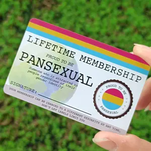 1 Piece Lifetime Membership Card, Pansexual Pride Card, Positive Message Card, Perfect Gift for Rainbow Community Gift