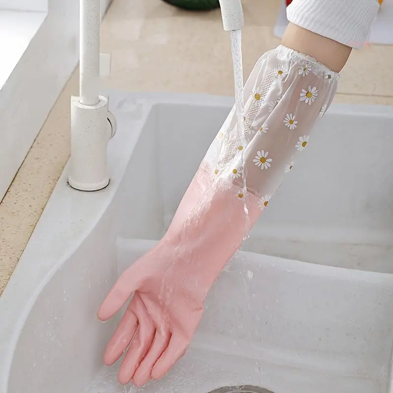 1pair Dishwashing gloves, household gloves, rubber gloves