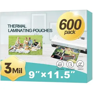Laminating Sheets,  600 Pack Thermal Laminator Pouches Holds 8.5 x 11 Inch, 3 Mil Clear Laminator Paper 9 x 11.5 Inch, Letter Size