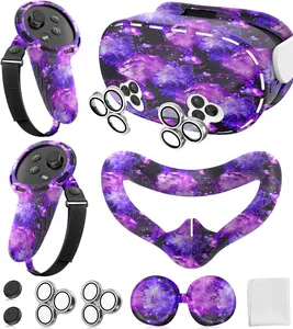 Cover Set Compatible with Meta/Oculus Quest 3s Accessories,   Cover, Controller Grip Cover, Camera Lens Protector, VR Shell Cover, Protective Lens Cover, Not Fit Quest 3