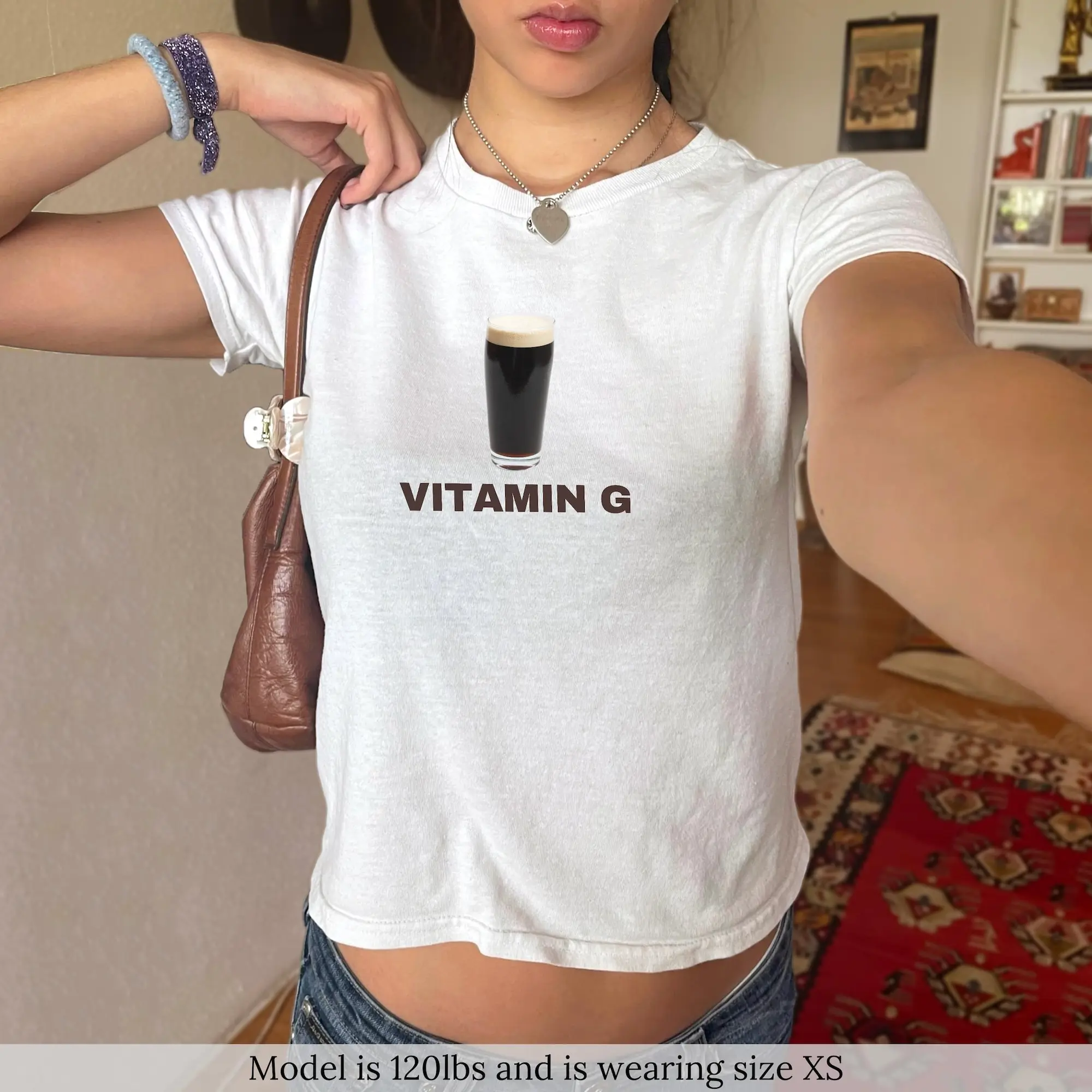 Vitamin G St Patrick's Day Baby Tee, Funny St Patricks Day Shirt, Y2K Lucky Tee, Women T Shirt, Gift For Her, St Paddys Day Shirt, Irish Dark Beer Day Drinking