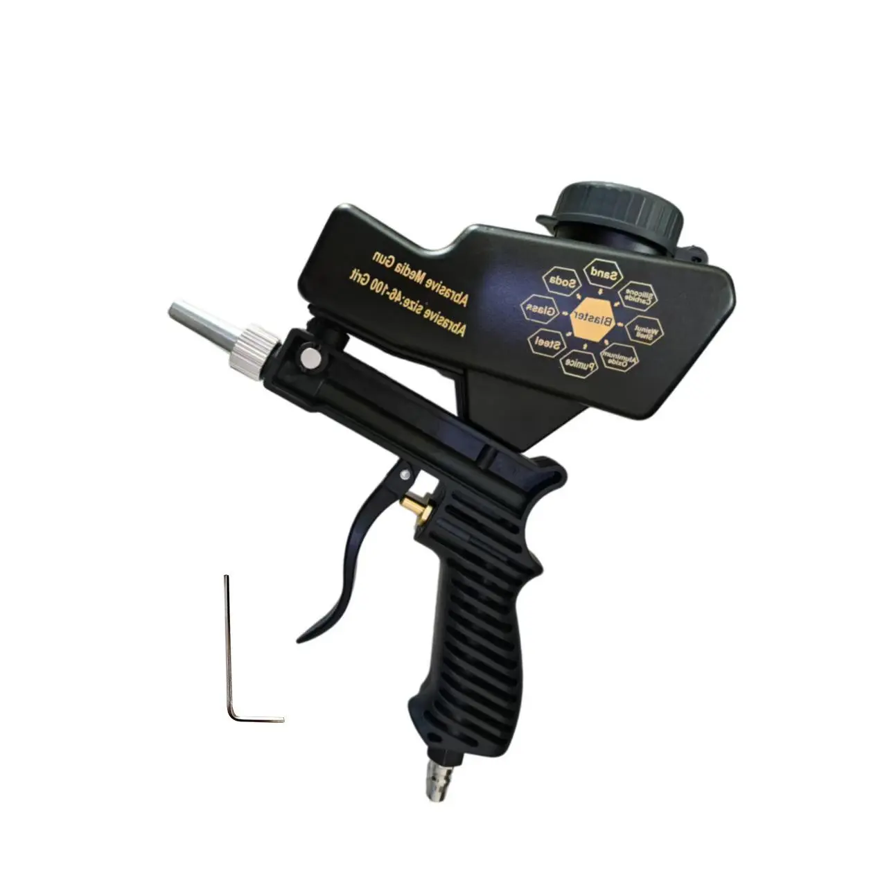 Sandblasting Gun, Handheld Air-Powered Mini Blaster, Portable Plastic Glass Metal Rust Removal Tool, Electric Tool Accessory