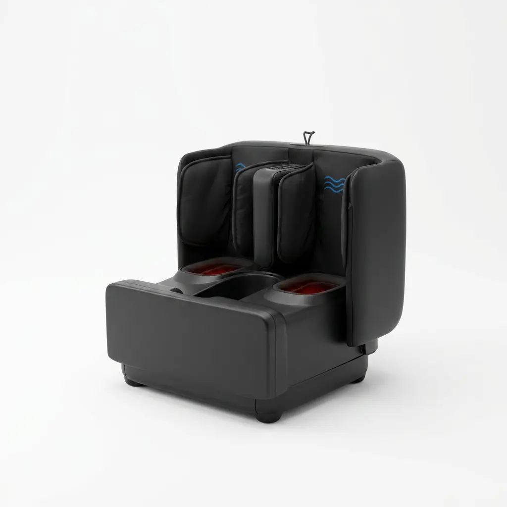 2 in 1 Heated Foot and Calf Massager / Ottoman - Multifunctional Seated Leg Massager with 3 Modes and Heat - Relaxing Furniture for Home and Office - Fits up to US Men's Size 13 , Therapy, Gift