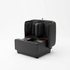 2 in 1 Heated Foot and Calf Massager Ottoman - Multifunctional Seated Leg Massager with 3 Modes and Heat - Relaxing Furniture for Home and Office - Fits up to US Men's Size 13