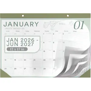 2026 Desk Calendar 17x12 Runs Until June 2027 Work Calendar with To-do List & Notes 18 Months With Plastic Cover Table Calendar 2026-2027 Desk Calendar With Protective Cover Planner for  School Office