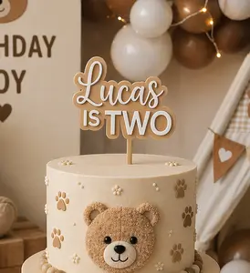 Custom Birthday Cake Topper – Personalized Name & Age Cake Decoration (Blue, Pink, Purple, Green, Tan)
