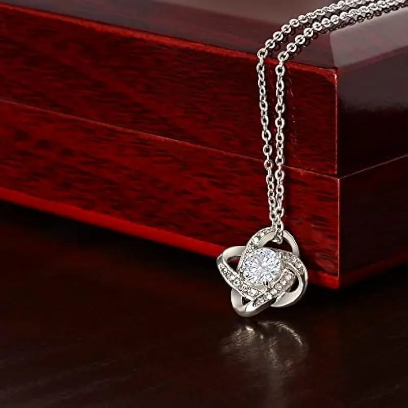 Wedding Day Necklace for Bride from Sister | Engagement & Bridal Shower Keepsake | Sentimental Jewelry in Mahogany Style Box