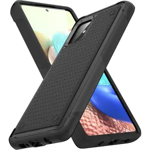 Designed for Samsung Galaxy A71 5G Case 2 in 1 Gift Militay Grade Drop Protective Rugged Heavy Duty Cover Shockproof Case for Galaxy A71 5G Phone Case for Women Men boy Girl (Black+Black)