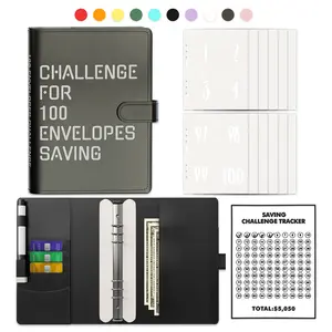 100 envelopes saving binder, Savings Challenges Book with Cash Envelopes - A5 Saver Budget Binder Book, Easy and Fun Way to Save $5050 Cash Envelope Challenge,Birthday Gifts, New Year Gifts,Gifts for boyfriend and girlfriend