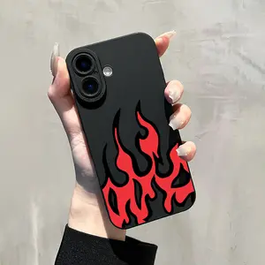 Flame Design Creative Protective Durable Phone Case Cover, Shockproof Full Protection for iPhone 17/16/11/12/13/14/15/16/17 Pro Max/plus/air, Gift for Boyfriend/girlfriend