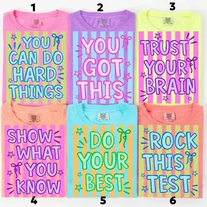 Neon Striped Test Day Comfort Colors Shirt, Matching State Testing Shirts, Teacher Team Shirts, Cute School Testing Day Tee, Testing Coordinator Shirt
