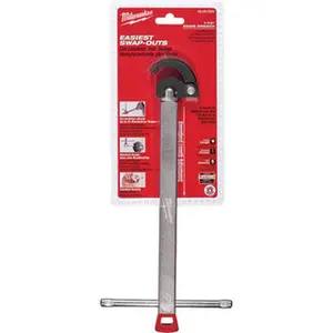 Milwaukee Basin Wrenches, Style: Basin Wrench, Overall Length (Inch): 14.60, Minimum Pipe Capacity: 1/8 (Inch), Maximum Pipe Capacity (Inch): 1-1/4 48-22-7001
