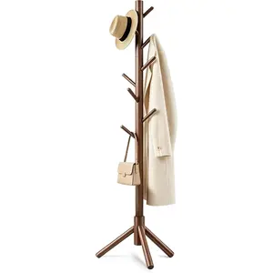 Coat Rack, Freestanding Coat Rack with 8 Hooks and 3 Adjustable Size Tree Coat Racks for Bedroom, Hallway, Entrance, Office, for Hats, Coats, Scarves, Handbags