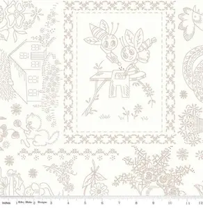 Wide Back- Granny Chic Vintage Embroidery Brown 3-Yard Package