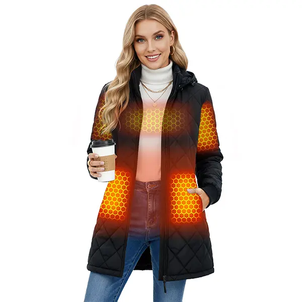 Wulcea Graphene Heated Jacket For Women 12V 18400mAh Fast Charge Large Capacity Battery
