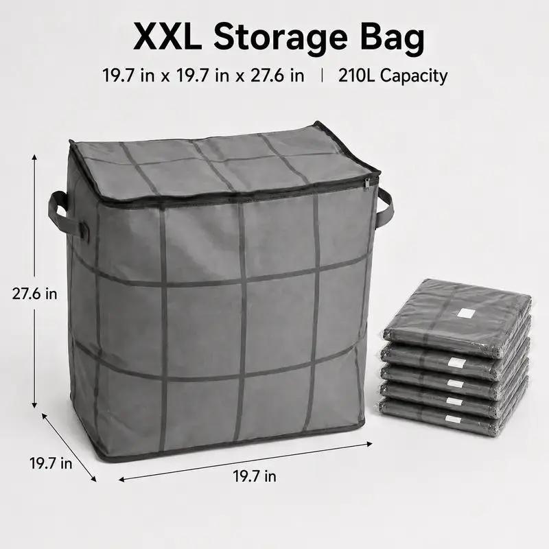 The large-capacity zipper storage bag is used to store quilts, bedding and sweaters. It is very suitable for moving and packing, wardrobe storage or bedroom storage. Organiser