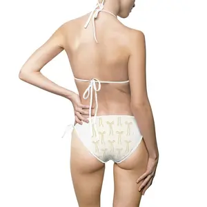 Palm Leaf Pattern Bikini | Triangle Tie-Side Bikini Swimsuit