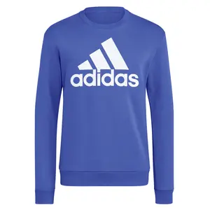 adidas Mens Essentials Fleece Crew Neck Sweatshirt Casual - Blue