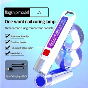Mini Nail Polish Dryer Lamp, USB-C Fast Charging, Portable UV Light, Multi-Functional, Essential for Home and Salon