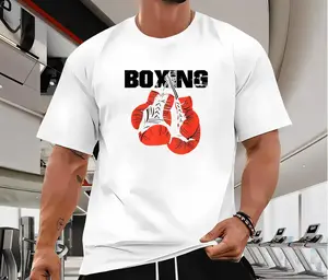 Boxing-themed printed Men's short-sleeve T-shirt  suitable for spring/summer pairing