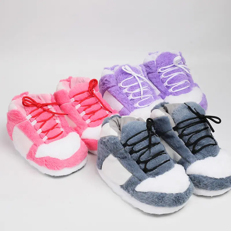Warm Home Plush Shoes One Size Women's/Men Winter Cotton Shoes Woman Male Foam Sneakers Bread Fat Slippers