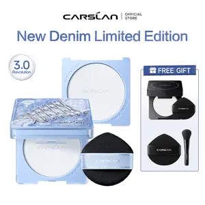 CARSLAN 3.0 Update Version Black Magnet Soft Focus Powder, Replaceable Powder Container, 24H Longlasting Translucent Pressed Setting Powder, Oil Control, Waterproof, Sweatproof, Blurring Pore Face Powder, Matte Flawless Finsh, Travel-Friendly Touch Up