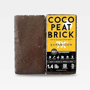 650g Coco Peat Brick - Premium Organic Coco Coir Brick for Garden Soil & Potting Mixes-Coconut Fiber Substrate Mixes with Potting Soil for Indoor Plants & Outdoor Plants -2 Gallons