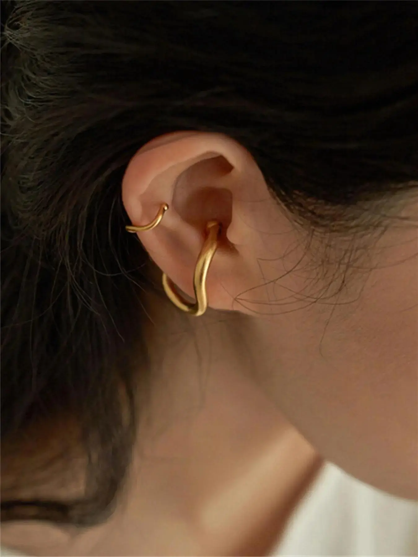 Women's 1 Pair Plain Casual Copper Ear Cuff, Casual Trendy Ear Cuff, Fashionable Jewelry for Daily & Party Decoration, Flat Back Earrings, Fashionable Jewelry Accessories