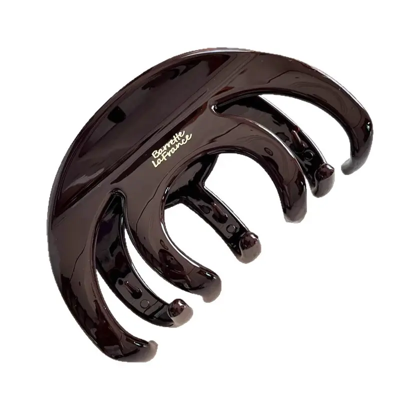 Multi volume autumn temperament coffee pumpkin grip clip, shark clip at the back of the head, new thickened hair clip, grip force tight disc hair clip
