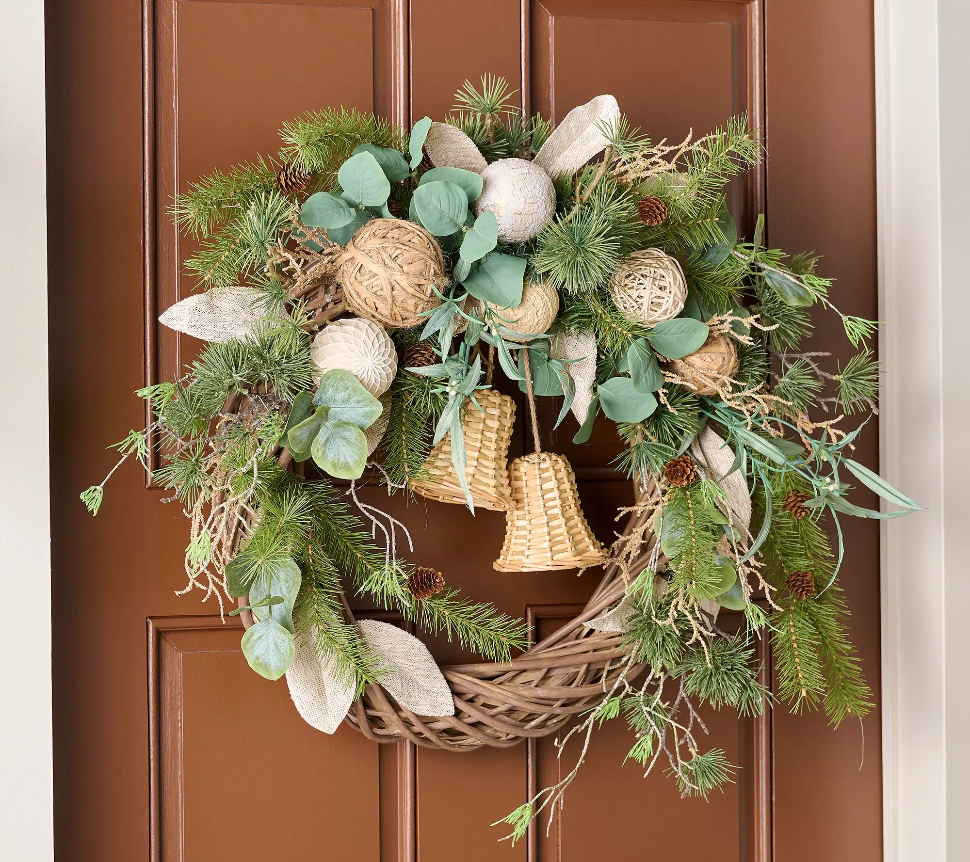 Home Reflections 26" Eucalyptus & Pine Wreath with Bells Home Reflections 26" Eucalyptus & Pine Wreath with Bells