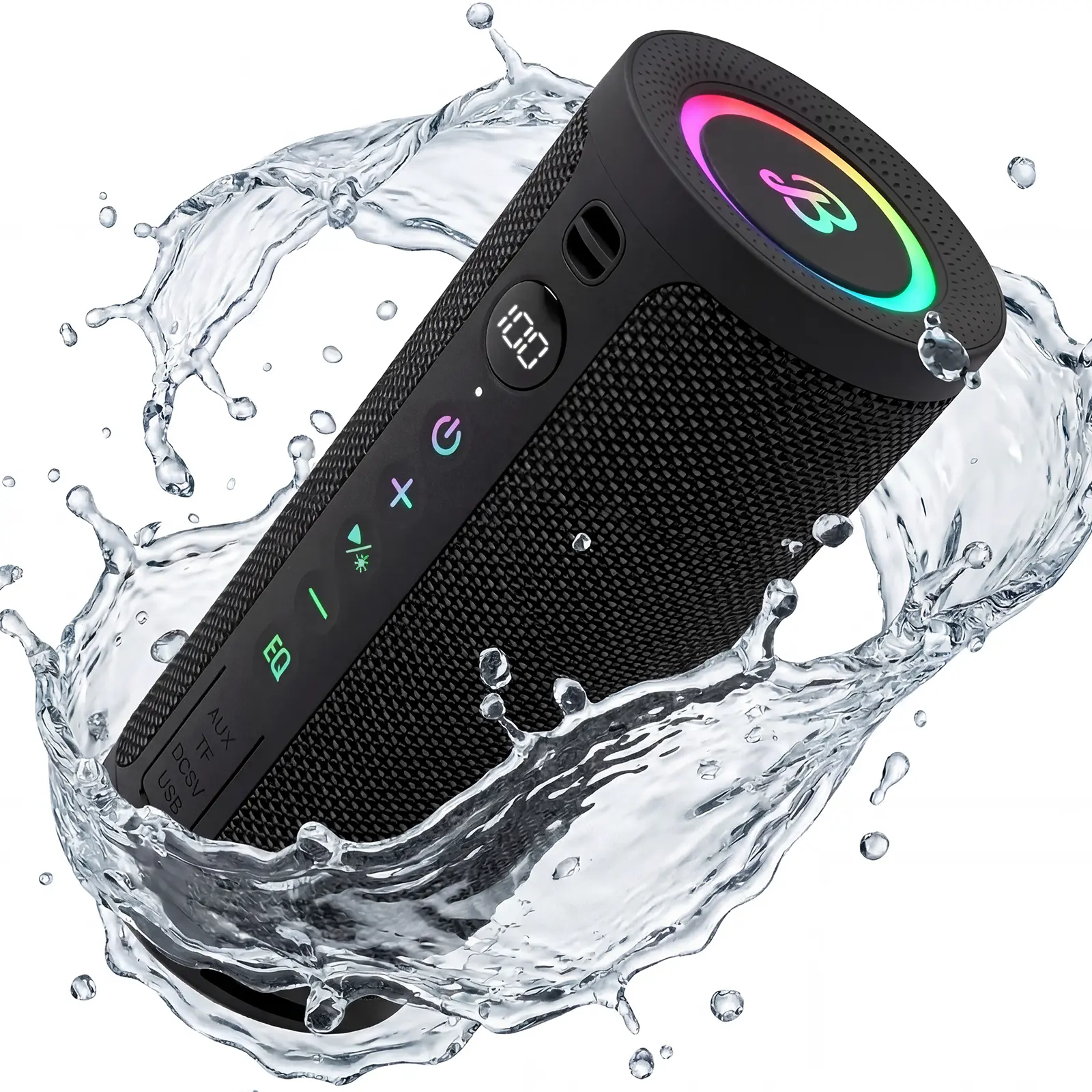 BassBloom Roar 3 Portable Bluetooth Speaker,20W Handy Powerful Audio Sound with JIKE Bass,IPX6 Waterproof,24H Playtime, Bluetooth 5.4,RGB Lights, Clarity and Bass Speakers, Wireless Smartphone TWS Pairing, Compact Outdoor for Camping and Beach summerwins