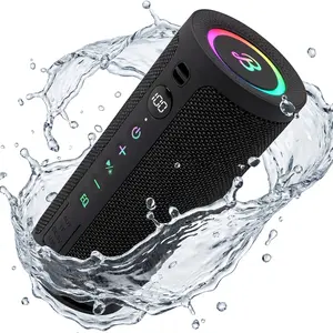BassBloom Roar 3 Portable Bluetooth Speaker,20W Handy Powerful Audio Sound with JIKE Bass,IPX6 Waterproof,24H Playtime, Bluetooth 5.4,RGB Lights, Clarity and Bass Speakers, Wireless Smartphone TWS Pairing, Compact Outdoor for Camping and Beach
