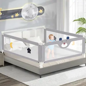 3-Piece Bed Rail for Toddlers with Headboard Rod, Adjtable Baby Bed Rail Guard, Twin/Full/Queen/King Size Bed (3, 78.7 * 78.7 * 59 Inch- Queen Size)