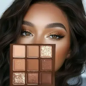 9 Color Eyeshadow Palette Rose Gold Matte and Shimmer Shades Long Lasting High Pigment Natural Makeup Suitable for Beginners Waterproof Glitter