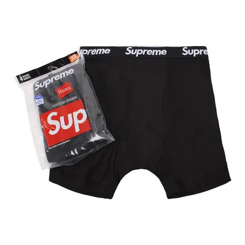Supreme Hanes Boxer Briefs (4 Pack) Black (men) by StockX