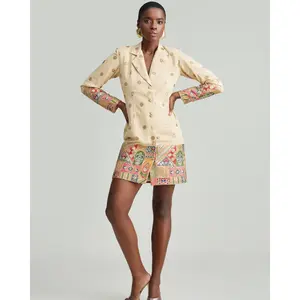 Sahira Blazer Dress - Cream | Embroidered Georgette, Versatile Blazer & Dress Combo